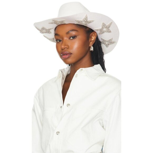 Kelsey Randall x REVOLVE Stars Hat in Ivory One SIze New Womens Cowboy Western - Picture 1 of 16